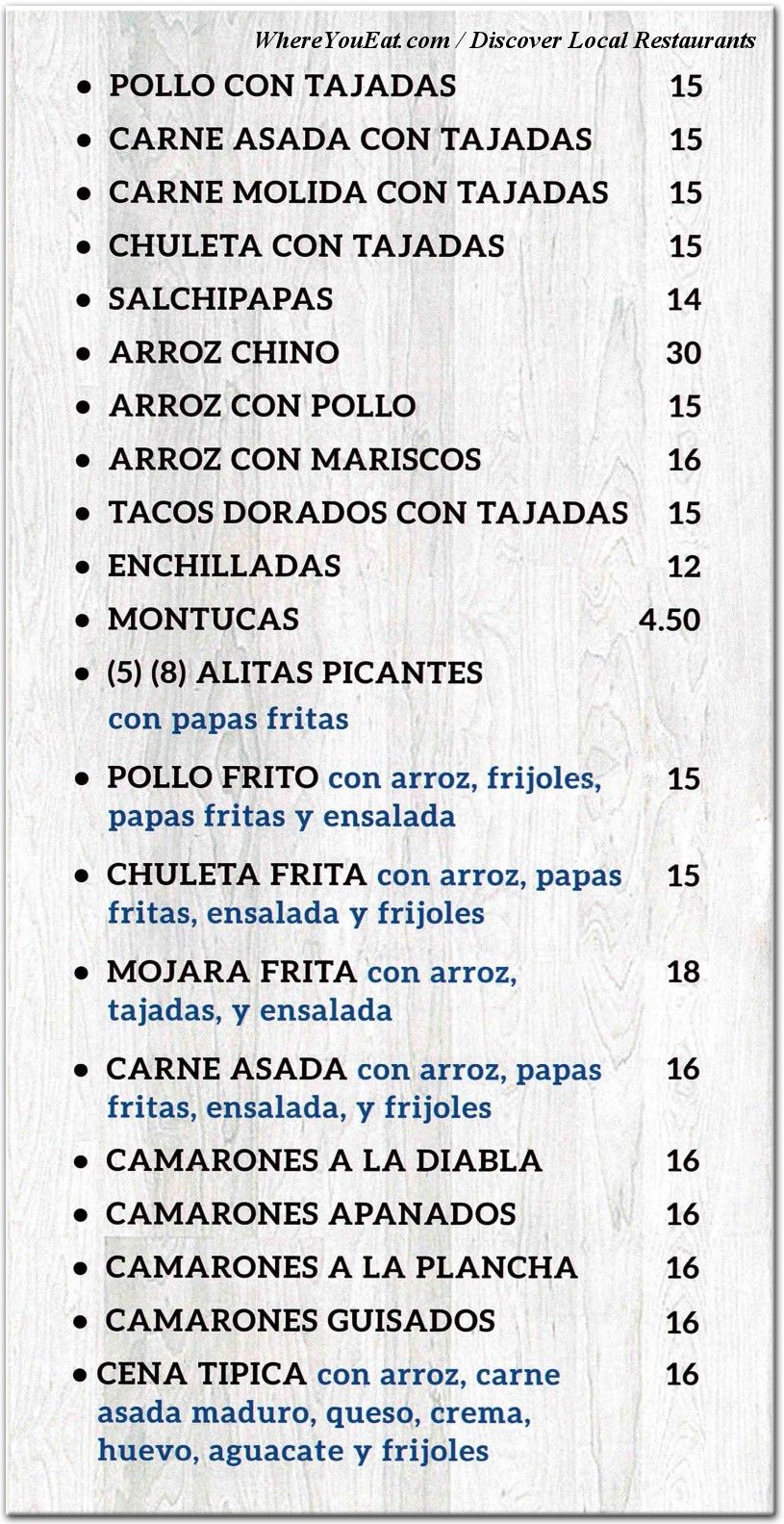 menu